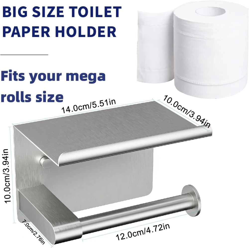 Adhesive Stainless Steel Toilet Paper Holder