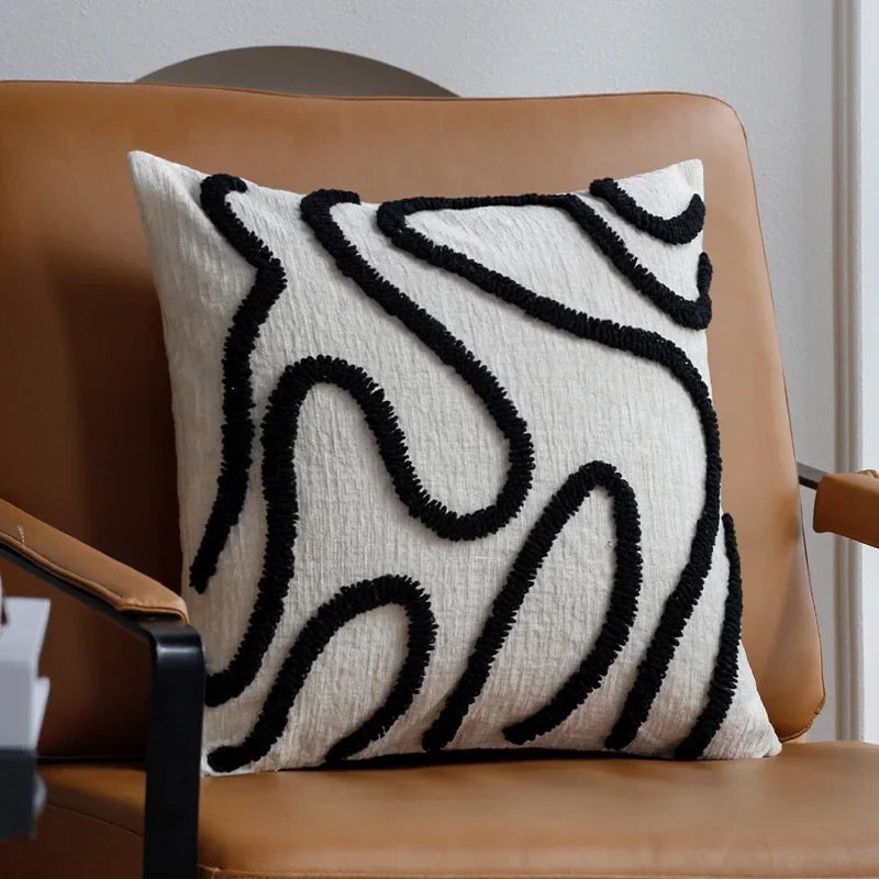 Geometric Chenille Throw Pillow Cover
