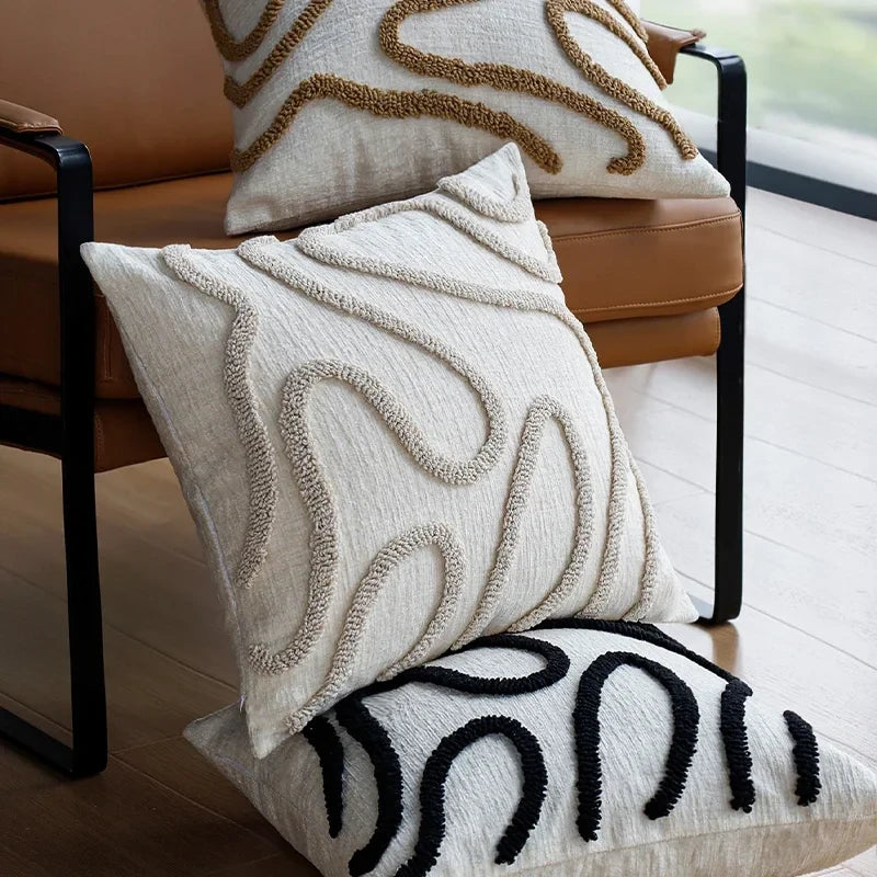 Geometric Chenille Throw Pillow Cover