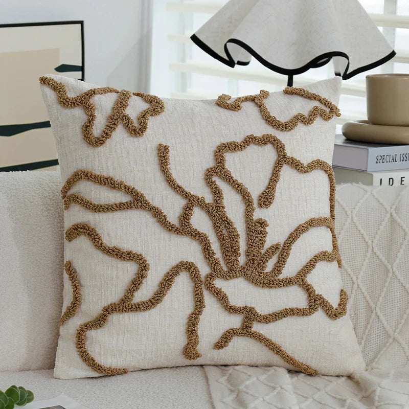 Geometric Chenille Throw Pillow Cover