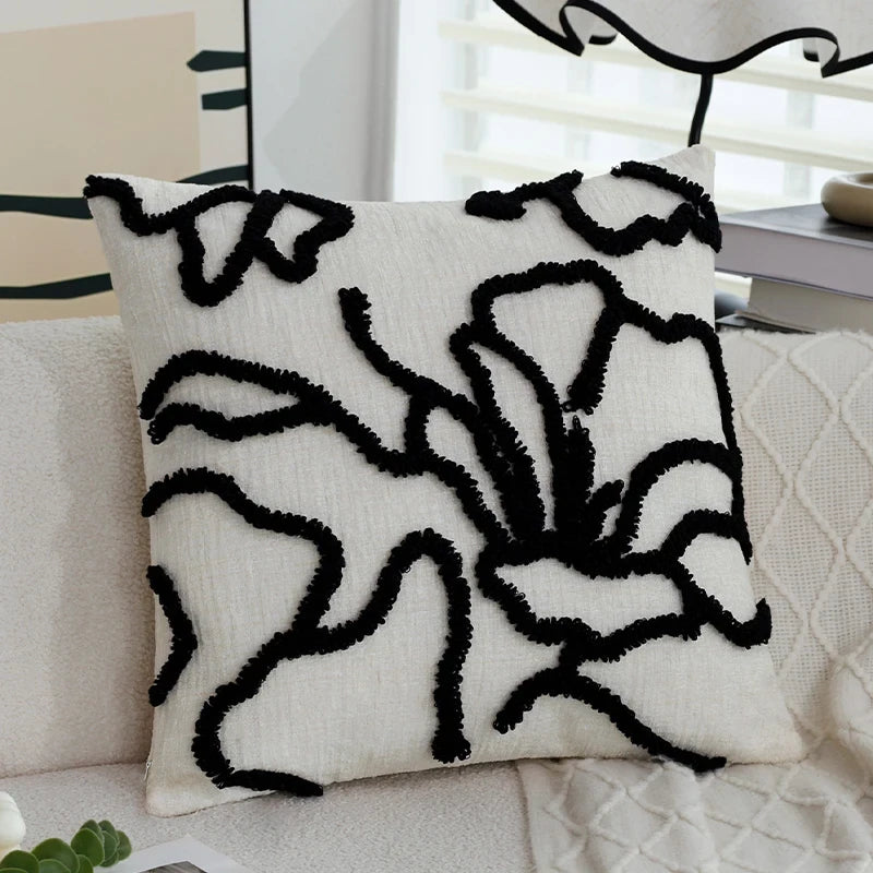 Geometric Chenille Throw Pillow Cover
