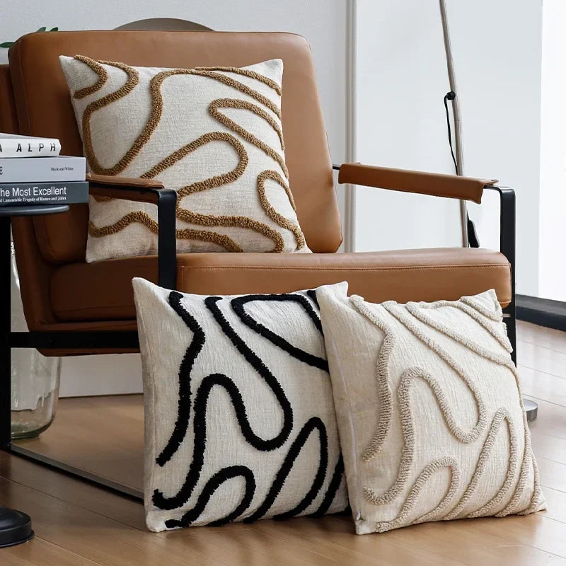 Geometric Chenille Throw Pillow Cover