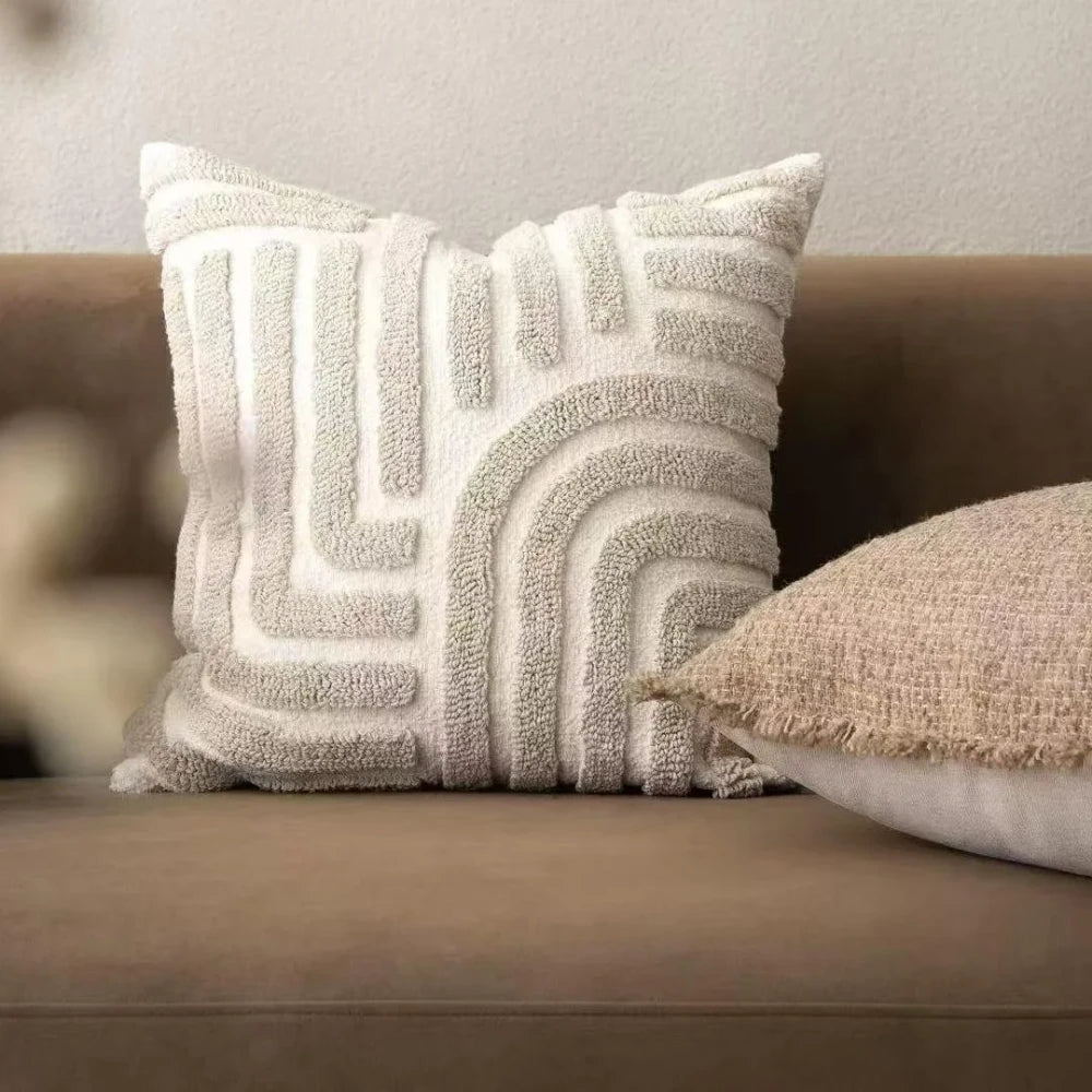 Geometric Chenille Throw Pillow Cover