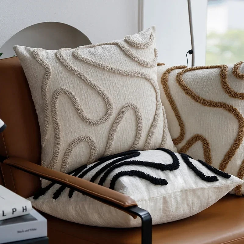 Geometric Chenille Throw Pillow Cover