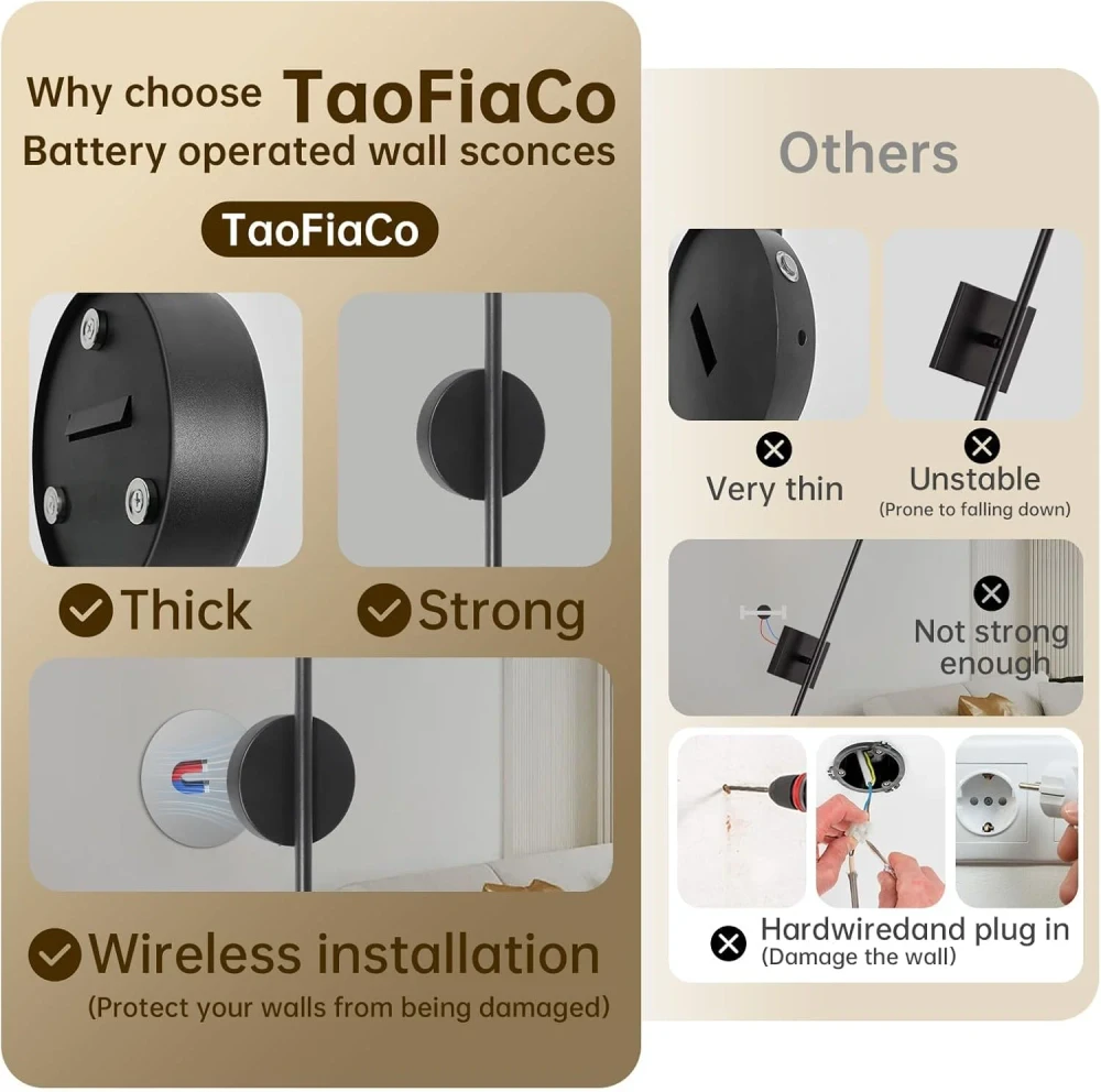Rechargeable Wireless Wall Sconces