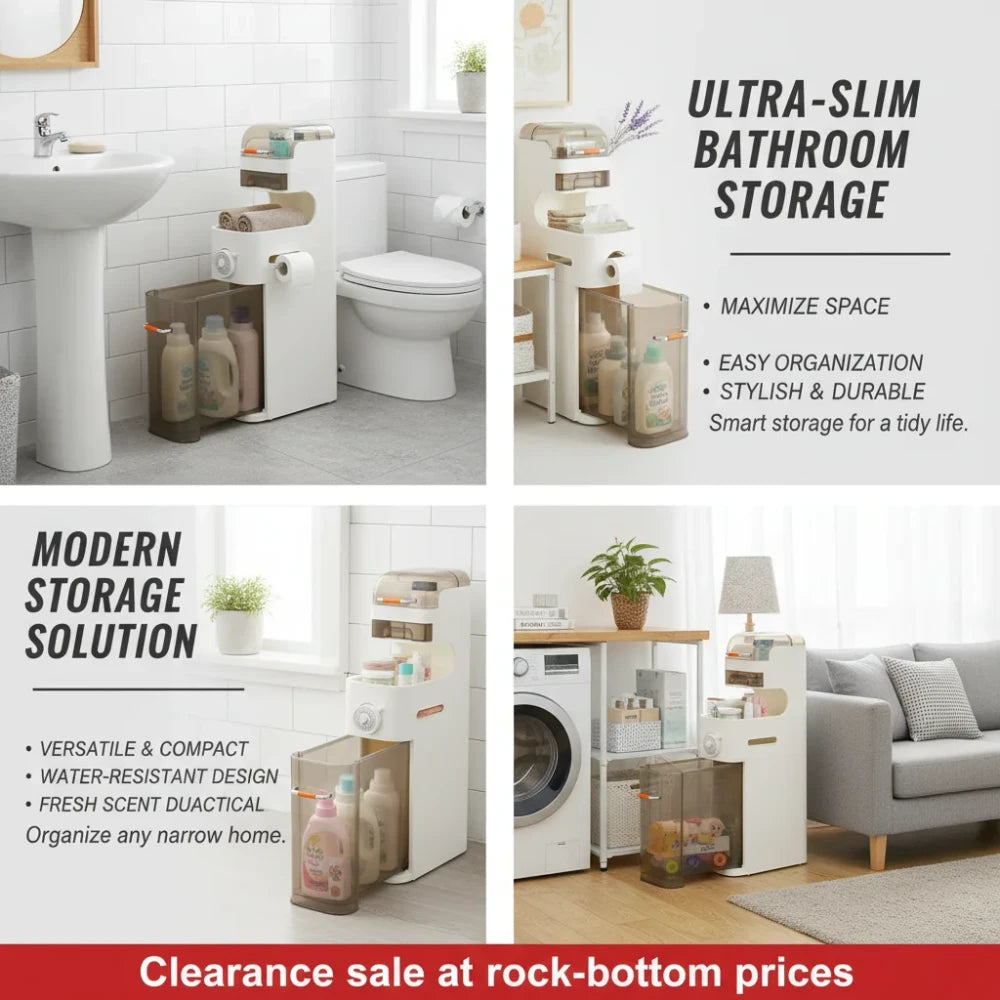 Slim Rolling Bathroom Cabinet